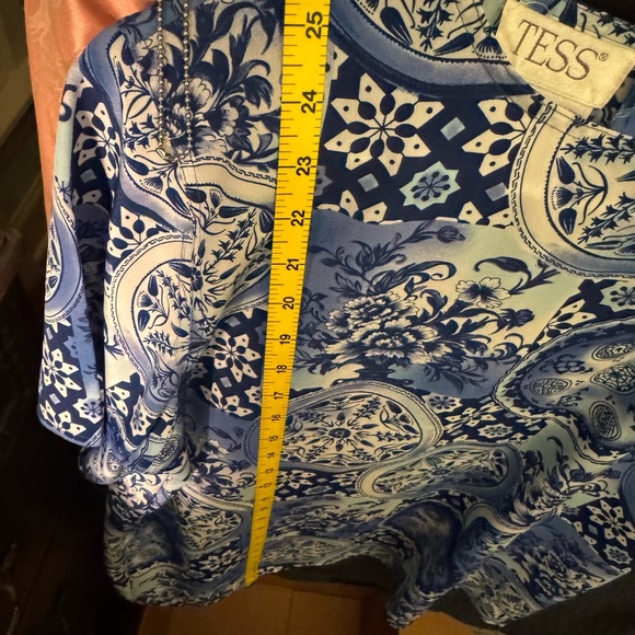 Floral vintage 80s Blue and Cream Skirt - Picture 8 of 10